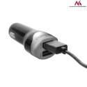 Ładowarka samochodowa max4,8A 2xUSB Maclean Energy MCE157 Qualcomm Quick Charge QC 3.0 plus kabel 1.5m Silver