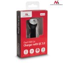 Ładowarka samochodowa max4,8A 2xUSB Maclean Energy MCE157 Qualcomm Quick Charge QC 3.0 plus kabel 1.5m Silver