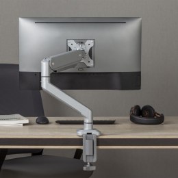 Uchwyt do monitora aluminiowy ze sprężyną gazową Ergo Office, podwójne ramię, vesa 75x75 / 100x100, 17