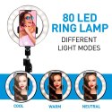 Grundig - Lampa pierścieniowa LED ze statywem do zdjęć, selfie, makijażu