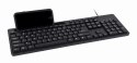 Gembird Multimedia keyboard with phone stand KB-UM-108	 USB Keyboard, Wired, US, Black