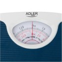 Adler Mechaniczna waga łazienkowa AD 8151b Maksymalna waga (nośność) 130 kg, Dokładność 1000 g, Niebieski/Biały