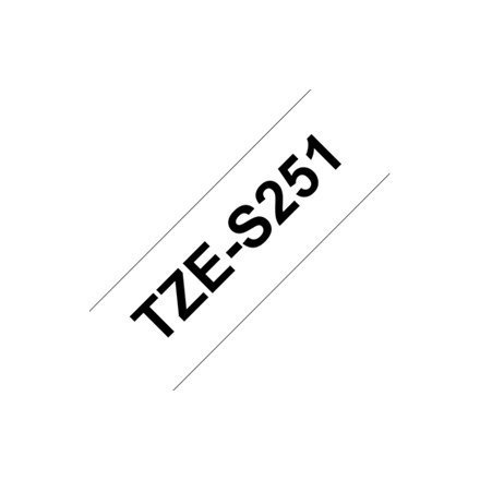 Brother TZe-S251 Mocno przylepna taśma laminowana czarno na białym, TZe, 8 m, 2,4 cm