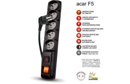 FILTR NAPIĘCIOWY ACAR F5 czarny 1,5m W0099