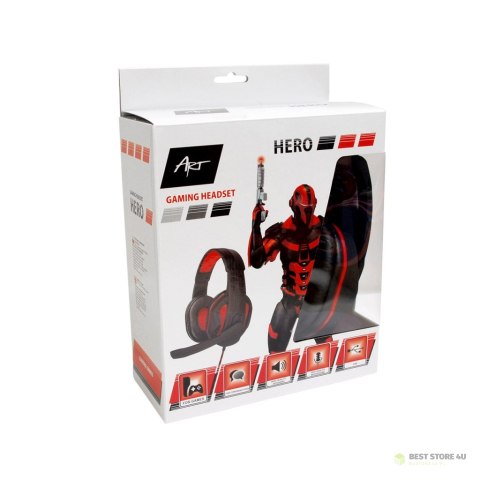 SŁUCHAWKI GAMINGOWE Z MIKROFONEM ART HERO USB SŁUCHAWKI GAMINGOWE Z MIKROFONEM ART HERO USB