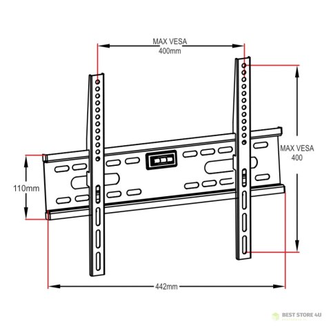UCHWYT DO TV LCD/LED 26-60" 45KG AR-33 ART bez regulacji 2,4cm UCHWYT DO TV LCD/LED 26-60" 45KG AR-33 ART bez regulacji 2,4cm