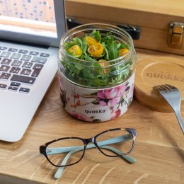 Quokka Deli Food Jar - Pojemnik szklany na żywność / lunchbox 820 ml (Dark Flowers)