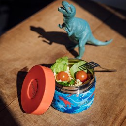 Quokka Whim Kids Food Jar - Lunchbox termiczny / termos obiadowy dla dzieci 369 ml (Dinosaur)