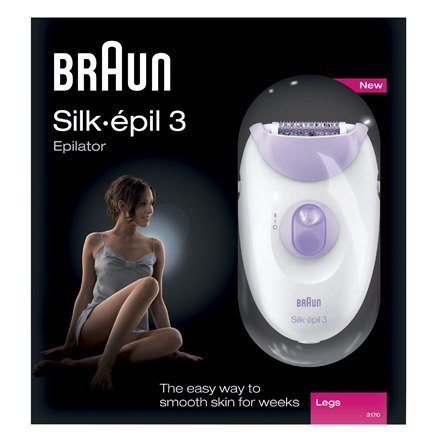 Braun Epilator Silk-Epil 3 SE3170 L Ilość poziomów mocy 2, Biały/Purpurowy
