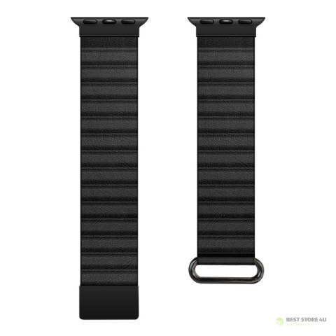 Crong Eclipse - Skórzany pasek magnetyczny Apple Watch 42/44/45/49 mm (czarny) Crong Eclipse - Skórzany pasek magnetyczny Apple Watch 42/44/45/49 mm (czarny)