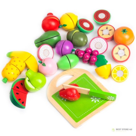 Drewniane owoce do krojenia 20szt ECOTOYS Drewniane owoce do krojenia 20szt ECOTOYS