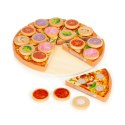 Drewniana pizza do krojenia na rzepy dla dzieci 27 elementów