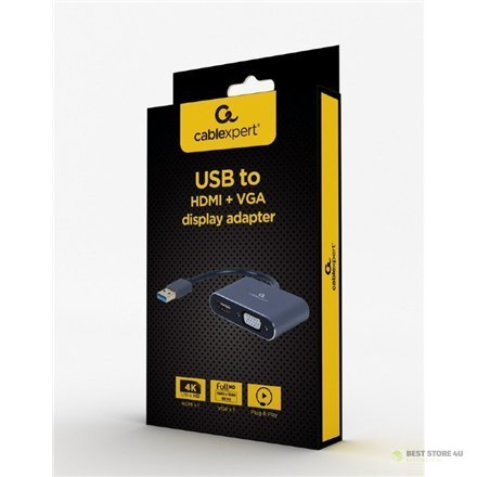 Cablexpert USB display adapter A-USB3-HDMIVGA-01 0.15 m, USB 3.0 Type-A Cablexpert USB display adapter A-USB3-HDMIVGA-01 0.15 m, USB 3.0 Type-A