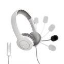 Zestaw słuchawkowy Energy Sistem Office 3, biały (wtyczka USB i 3,5 mm, regulacja głośności i wyciszenia, mikrofon na wysuwanym