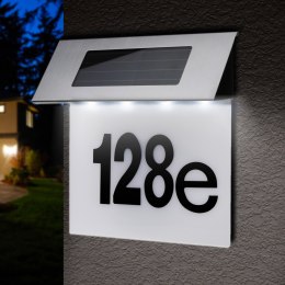 Solarna lampa LED z numerem domu Maclean, IP44, 1W, 100lm, 6000K, akumulator 600 mAh, 2,5V DC 70mA, MCE423