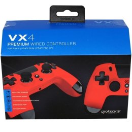 Gioteck Kontroler przewodowy VX4 PS4/PC czerwony