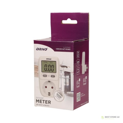 Watomierz, kalkulator energii z wyświetlaczem LCD, wersja schuko Watomierz, kalkulator energii z wyświetlaczem LCD, wersja schuko