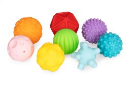 Piłki sensoryczne piłeczki gumowe edukacyjne zestaw 8szt