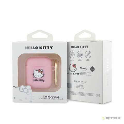 Hello Kitty Silicone 3D Kitty Head - Etui AirPods 1/2 gen (różowy) Hello Kitty Silicone 3D Kitty Head - Etui AirPods 1/2 gen (różowy)