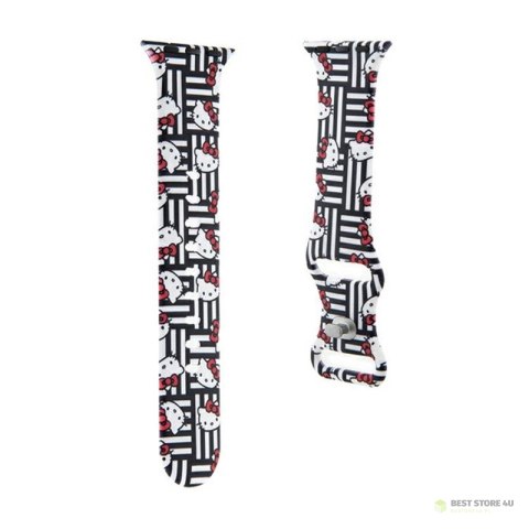 Hello Kitty Silicone Heads & Stripes - Pasek do Apple Watch 38/40/41 mm (czarny) Hello Kitty Silicone Heads & Stripes - Pasek do Apple Watch 38/40/41 mm (czarny)