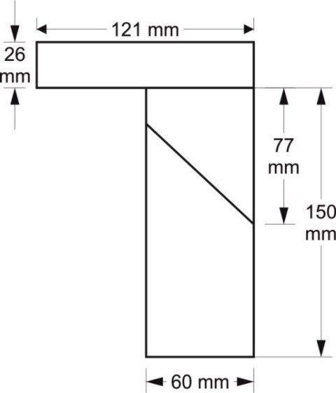Oprawa sufitowa Rachid biała 60x150mm