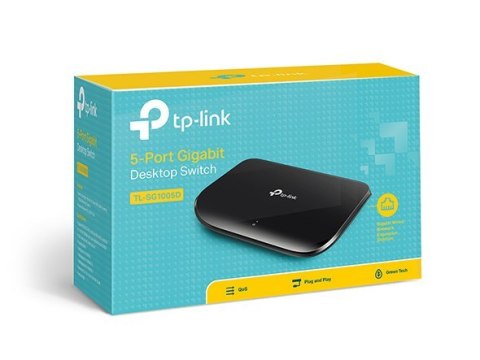 Switch TP-LINK TL-SG1005D Unmanaged, Desktop, 1 Gbps (RJ-45) ilość portów 5, zasilanie typ zewnętrzny, obudowa plastikowa