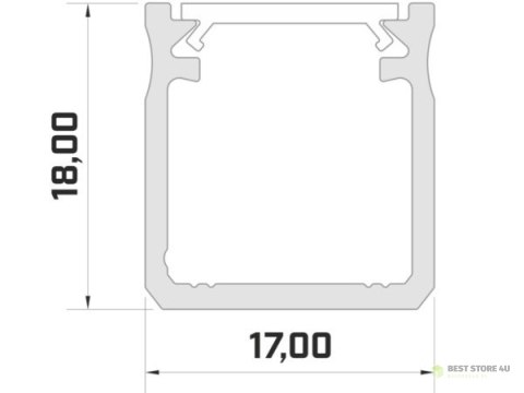 Profil LED nawierzchniowy 18mm anodowany 2mb Profil LED nawierzchniowy 18mm anodowany 2mb