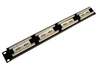 Patch panel 24-port UTP5e 1U 19" bez półki