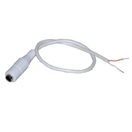 Gniazdo DC 2,1/5,5 na kablu 30cm biały kabel podwó