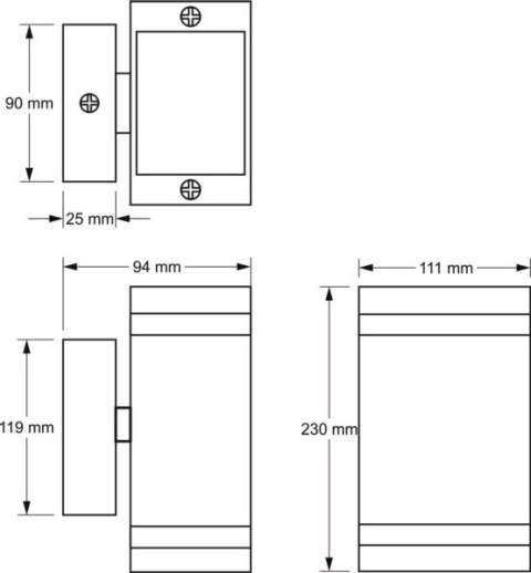 Oprawa elewacyjna Litek 2x GU10 szara