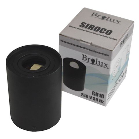 Oprawa sufitowa Siroco Black ruchoma okrągła alumi