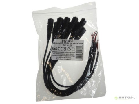 Wtyk DC 2,1/5,5 na kablu 30cm op/10 Wtyk DC 2,1/5,5 na kablu 30cm op/10