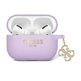 Guess Liquid Silicone Glitter Triangle Charm - Etui AirPods Pro 2 (fioletowy)