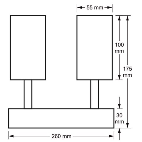 Lampa spotlight Fargo 4xGU10 czarna kwadrat