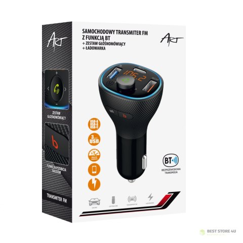 TRANSMITER samoch FM MP3 z funkcją BT,USB LCD FM-73 ART QC3.0 TRANSMITER samoch FM MP3 z funkcją BT,USB LCD FM-73 ART QC3.0