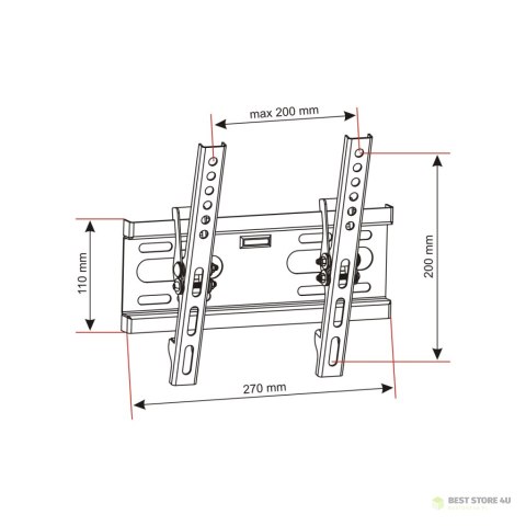 UCHWYT DO TV LCD/LED 14-42" 35KG AR-46 ART reg. w pionie UCHWYT DO TV LCD/LED 14-42" 35KG AR-46 ART reg. w pionie