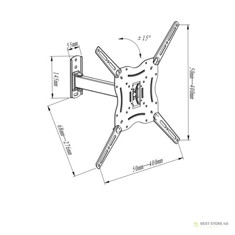 UCHWYT DO TV LED/LCD 13-46" 25KG CV-24 reg. pion/poziom OEM UCHWYT DO TV LED/LCD 13-46" 25KG CV-24 reg. pion/poziom OEM