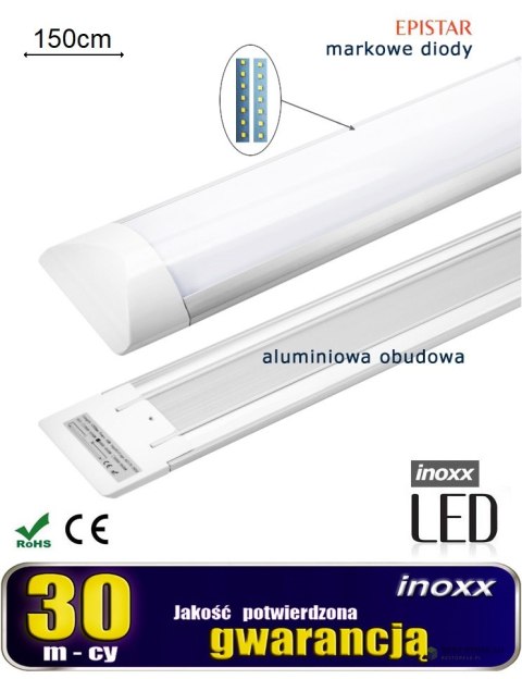 Lampa liniowa natynkowa panel led slim 150cm 50w 6000k zimna