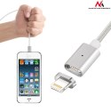 Kabel USB Lightning iPhone magnetyczny silver Maclean MCE161 - Quick & Fast Charge