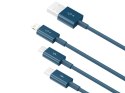 BASEUS Kabel 3w1 Superior Series, USB do micro USB / USB-C / Lightning, 3.5A, 1.2m (CAMLTYS-03) Niebieski
