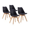 Krzesło zestaw krzeseł do salonu jadalni z poduszką Czarne ModernHome