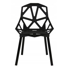 Zestaw nowoczesnych krzeseł do salonu czarne 4szt