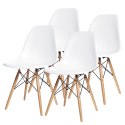 Krzesła do jadalni komplet 4szt nowoczesne białe
