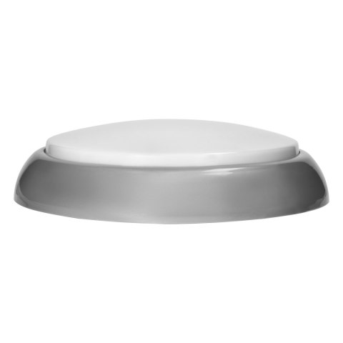 KOKO oprawa 2xE27 z mikrofalowym czujnikiem ruchu, 2x40W, srebrna-polipropylen, klosz matowy-poliwęglan, IP44, IK10