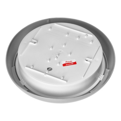 KOKO oprawa 2xE27 z mikrofalowym czujnikiem ruchu, 2x40W, srebrna-polipropylen, klosz matowy-poliwęglan, IP44, IK10