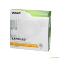 LAPIS LED 12W, plafon oświetleniowy z mikrofalowym czujnikiem ruchu, 800lm, IP65, 4000K, IK10, poliwęglan mleczny, biały