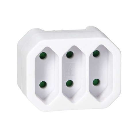 Rozgałęźnik 3x2P EURO biały 20 sztuk