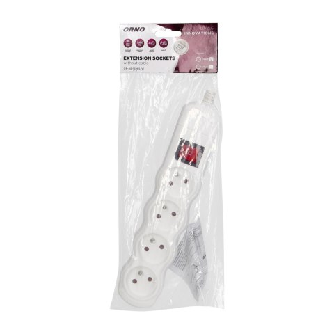 Rozgałęźnik wielogniazdowy 4x2P+Z z wyłącznikiem, biały