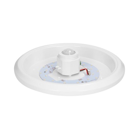 ZONDA LED 12W, plafon z czujnikiem ruchu, 800lm, IP20, 4000K, poliwęglan mleczny, biały