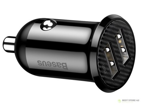 BASEUS Ładowarka samochodowa Baseus Grain Pro 2x USB 4.8A (CCALLP-01) czarna BASEUS Ładowarka samochodowa Baseus Grain Pro 2x USB 4.8A (CCALLP-01) czarna